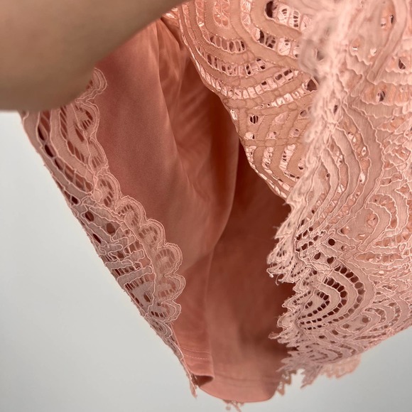 Trac Light Pink Lace Off Shoulder Sweetheart Neckline Mini Dress Layered Small - Picture 7 of 7